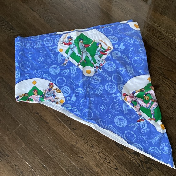 Vintage 90’s MLB Baseball Curtains Fabric - Picture 7 of 15